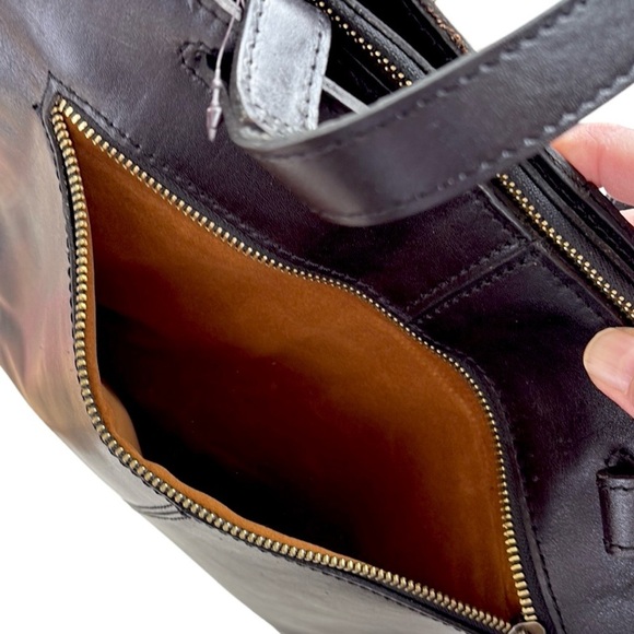 Patchwork Leather Tote Bag - Black and Brown - Picture 8 of 12